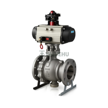 Industrial Pneumatic Metal Seat Fixed Ball Valve PN16 WCB Flanged