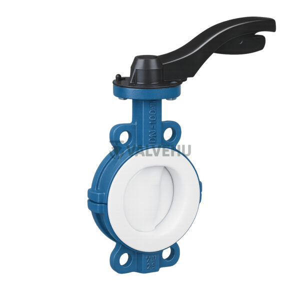Fluorine Lined Wafer Type Butterfly Valve D71/371 F46 PN10~PN16 Ductile Iron Wafer Manual
