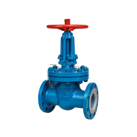 PTFE Lined Flanged Gate Valve Z41/Z541 F46 PN10 Cast Iron Handwheel Operated