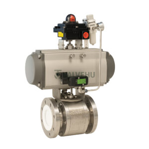 Pneumatic Ceramic Ball Valve Flanged Anti Abrasion