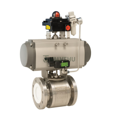 Pneumatic Ceramic Ball Valve Flanged Anti Abrasion