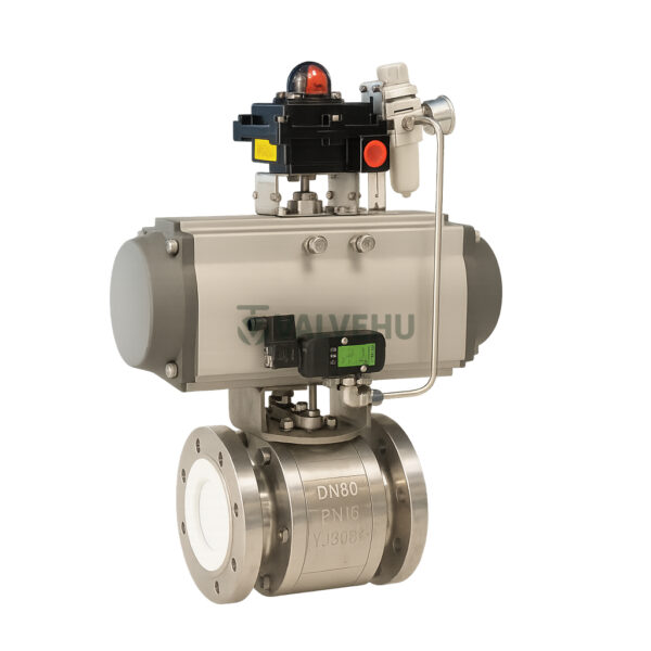 Pneumatic Ceramic Ball Valve Flanged Anti Abrasion