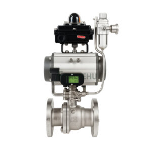 Pneumatic Metal Seated Ball Valve Q641H PN16 WCB Flanged Actuated