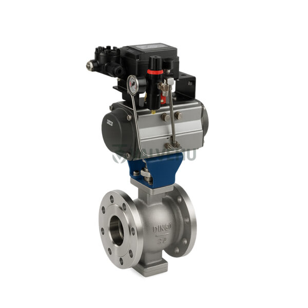 Pneumatic V-Port Throttling Ball Valve VQ677H PN16~PN40 CF8M Flanged