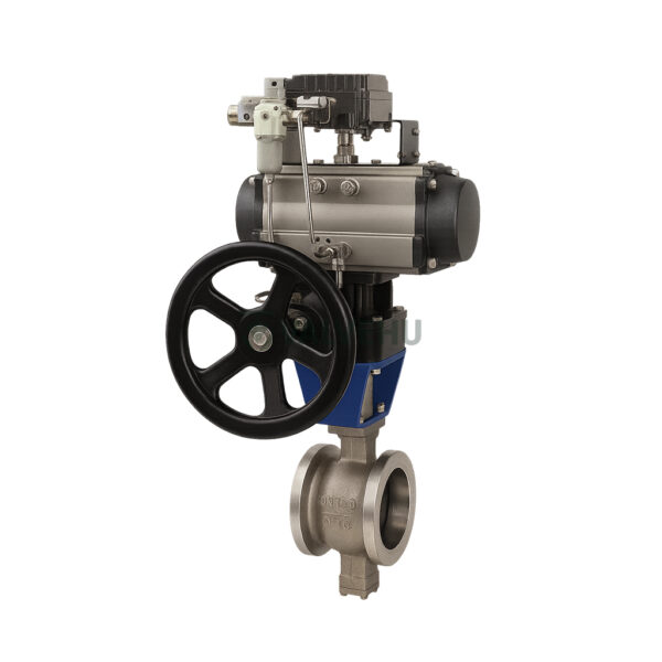 Pneumatic V-Port Throttling Ball Valve VQ677H PN16~PN40 CF8M Flanged - Image 2
