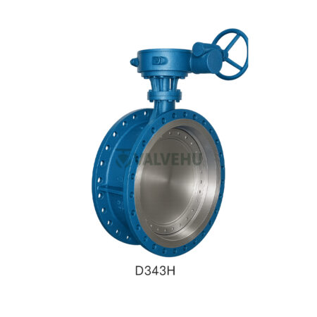 Triple Offset Flanged Butterfly Valve D343H Cast Steel Gear Operated